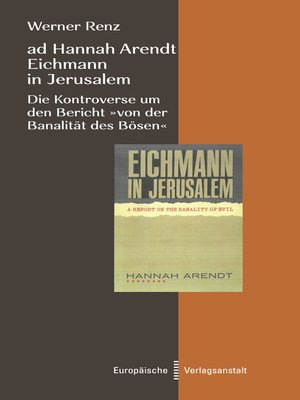 cover image of ad Hannah Arendt--Eichmann in Jerusalem